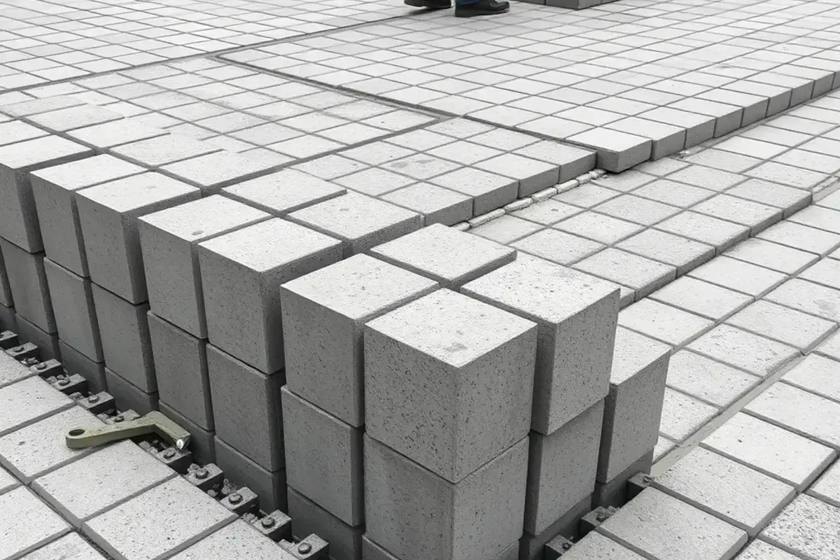 ブロック舗装の施工写真
